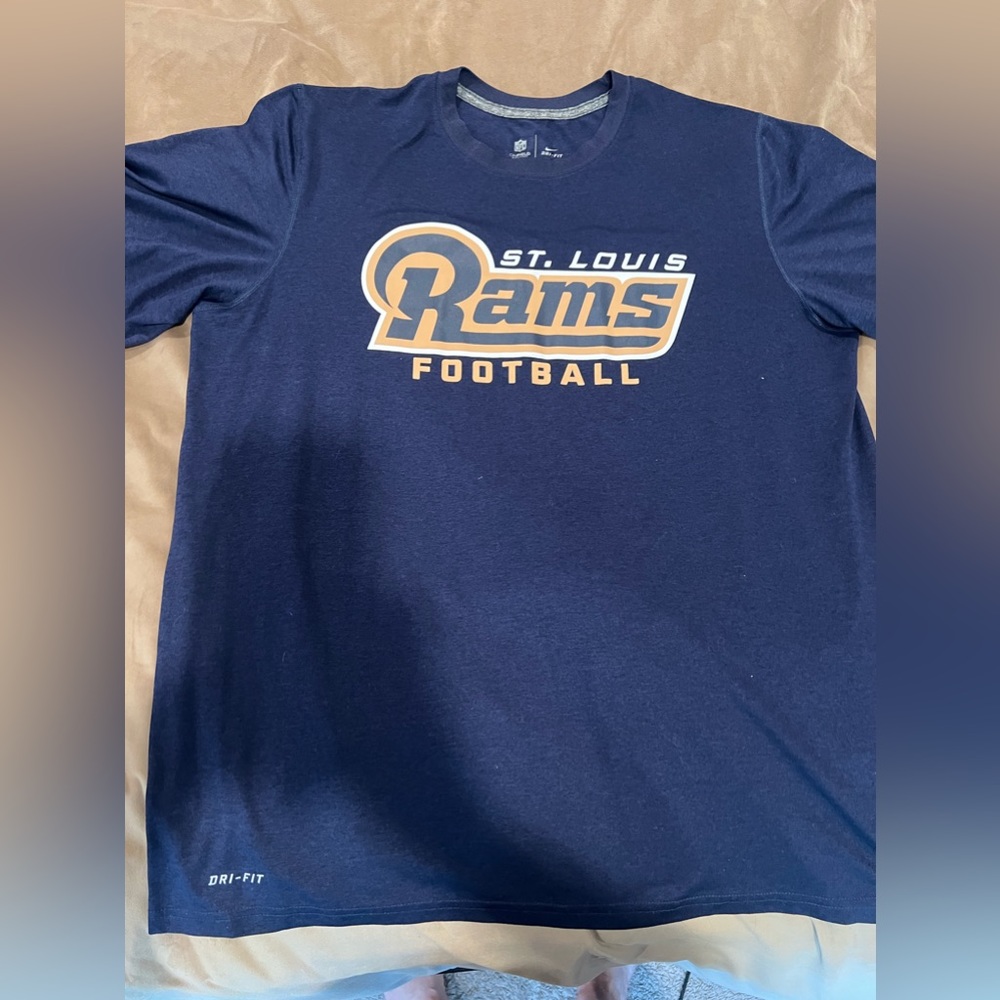 Nike dri fit navy St. Louis Rams size extra large short sleeved shirt